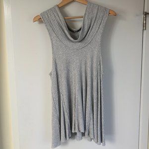 Free People We The Free Womens Tank Top Gray Sleeveless Cowl Neck Pullover